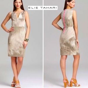 Ellie Tahari Sahara Nessa Palm-Print Sheath